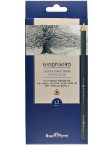 Комплект чернографитни моливи Bruno Visconti Graphix Pro, 12 бр. 2H-9B - Bruno Visconti - Bruno Visconti - Момиче, Момче - 4606016359918