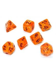 Комплект зарчета за настолни игри Chessex: Vortex Polyhedral оранжеви, 7бр. - 1125759 - 1125760 - 601982024734